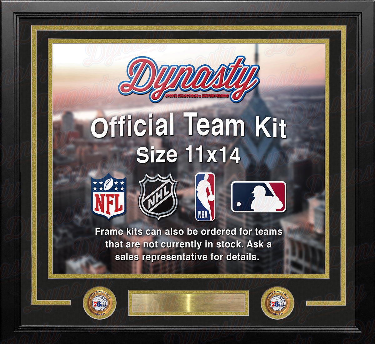 Philadelphia 76ers Throwback Custom NBA Basketball 11x14 Picture Frame Kit (Multiple Colors) 2
