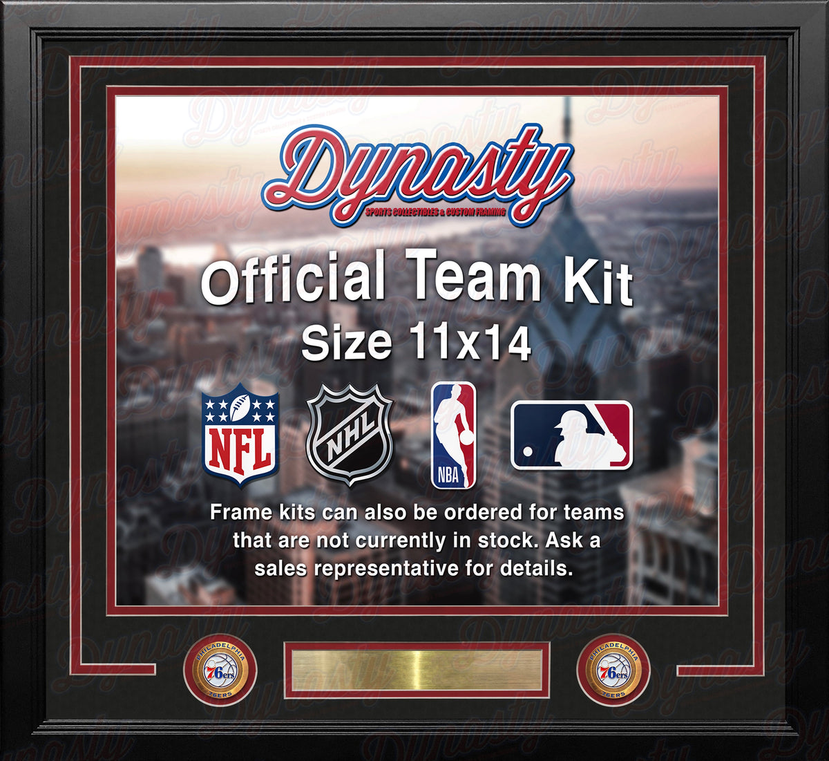 Philadelphia 76ers Throwback Custom NBA Basketball 11x14 Picture Frame Kit (Multiple Colors) 1