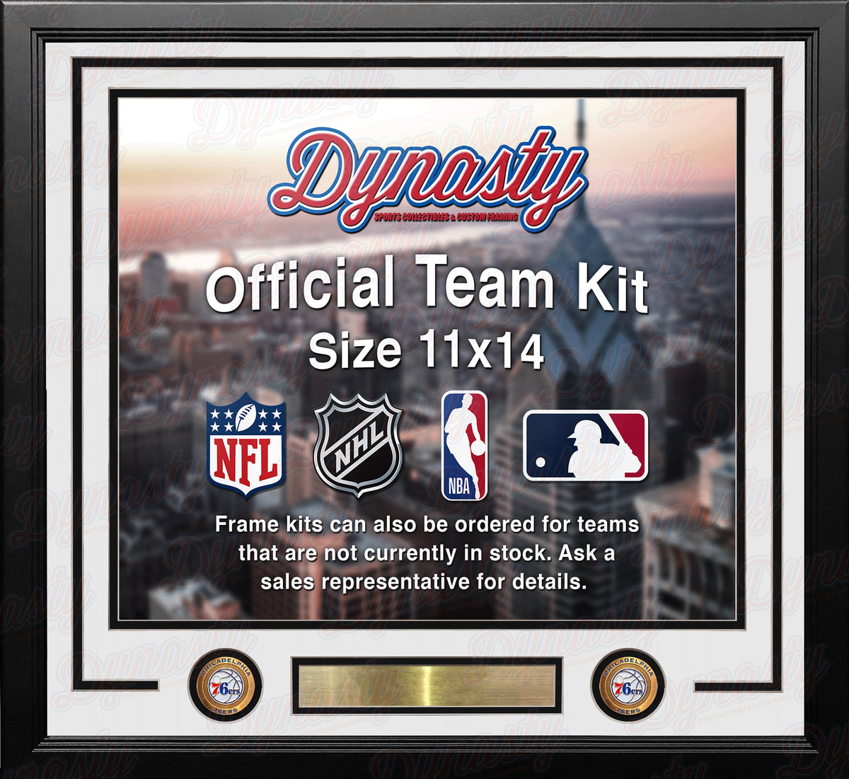Philadelphia 76ers Throwback Custom NBA Basketball 11x14 Picture Frame Kit (Multiple Colors) 3