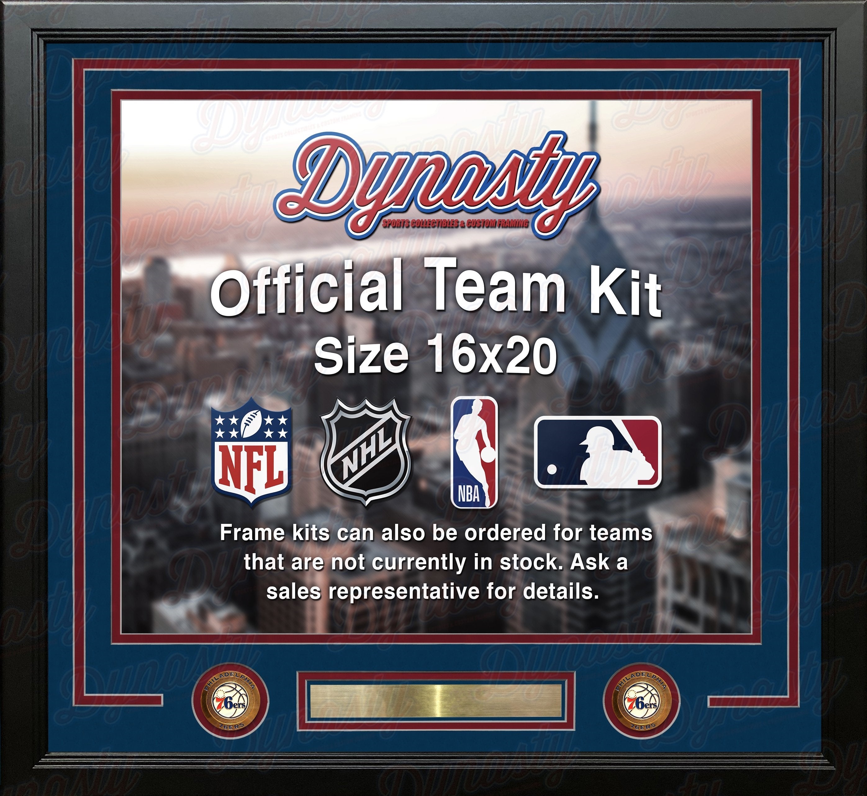 Philadelphia 76ers Custom NBA Basketball 16x20 Picture Frame Kit (Multiple Colors) 1