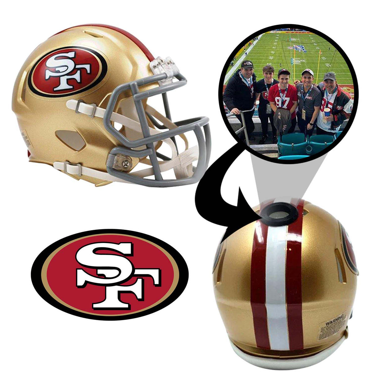 San Francisco 49ers NFL Mini Helmet - Picture Inside 1