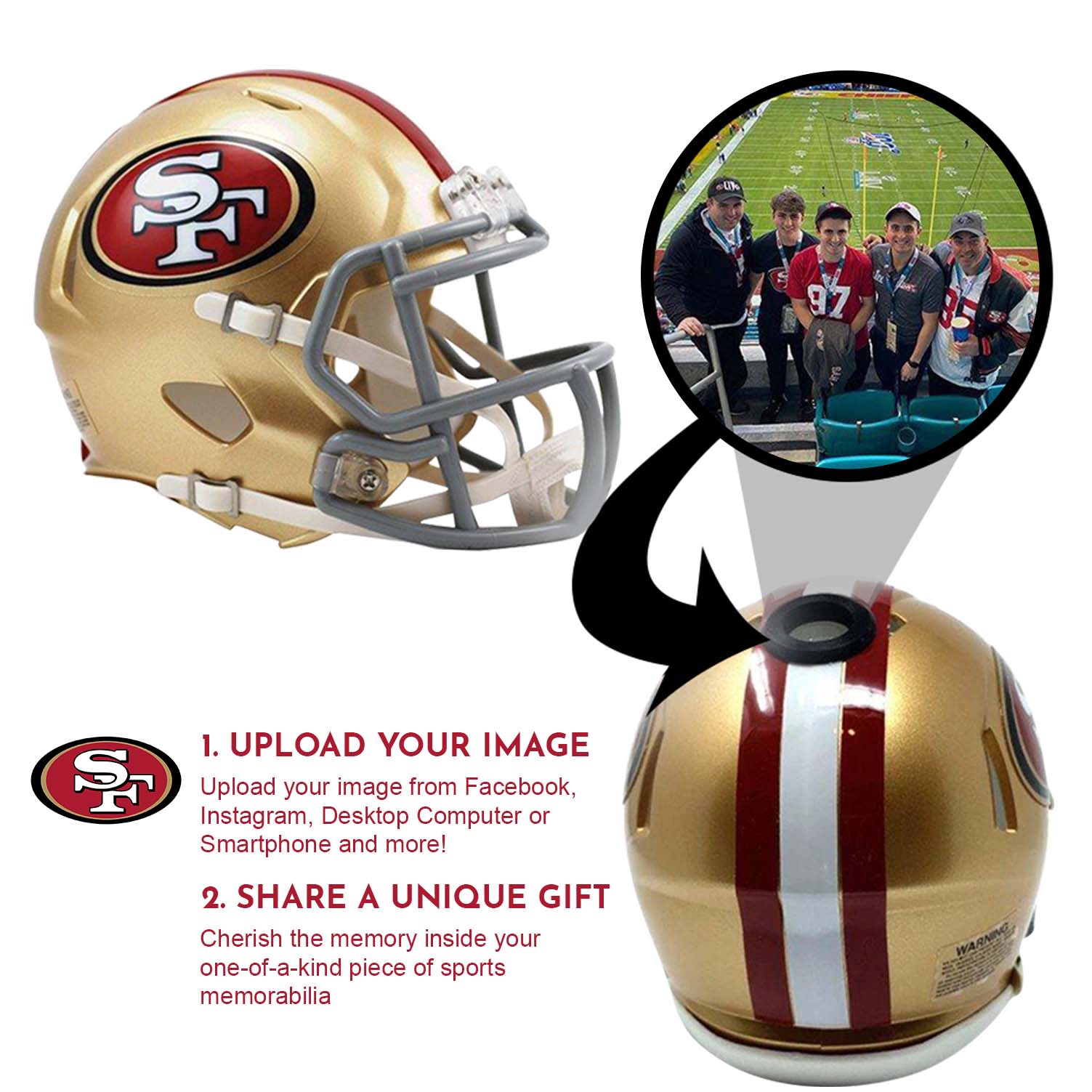 San Francisco 49ers NFL Mini Helmet - Picture Inside 2