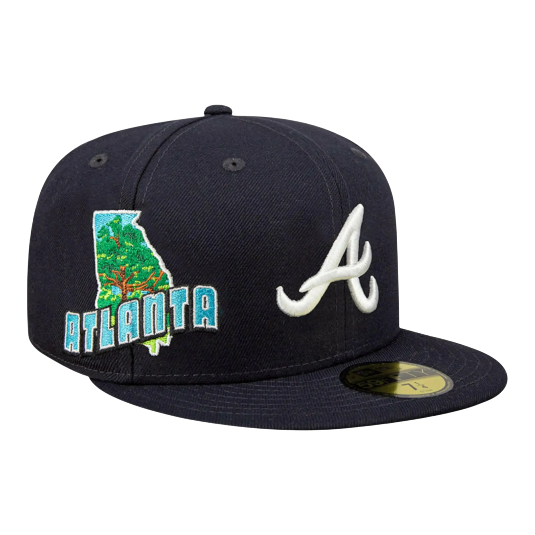 New Era Atlanta Braves Stateview 59FIFTY Men Fitted Hat Navy 1