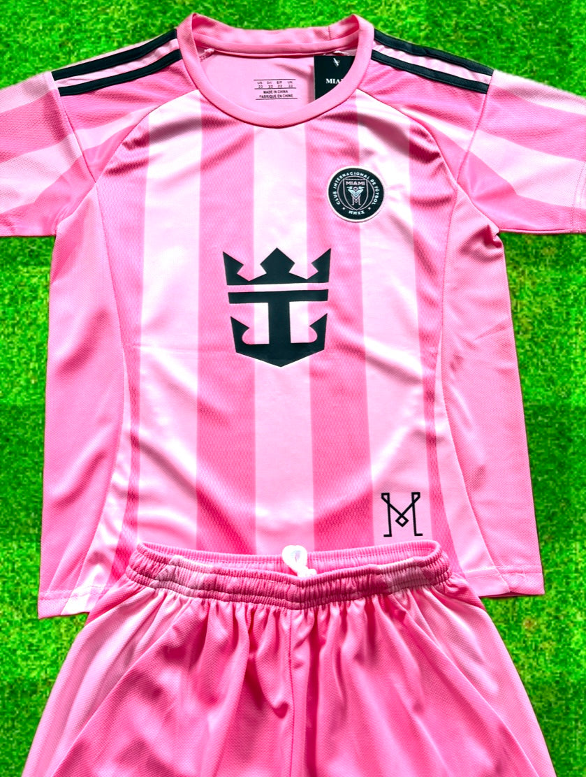 New Pink Lionel Messi Home Kids Soccer Jersey Pink Set of 2 | Toddler & Youth 6
