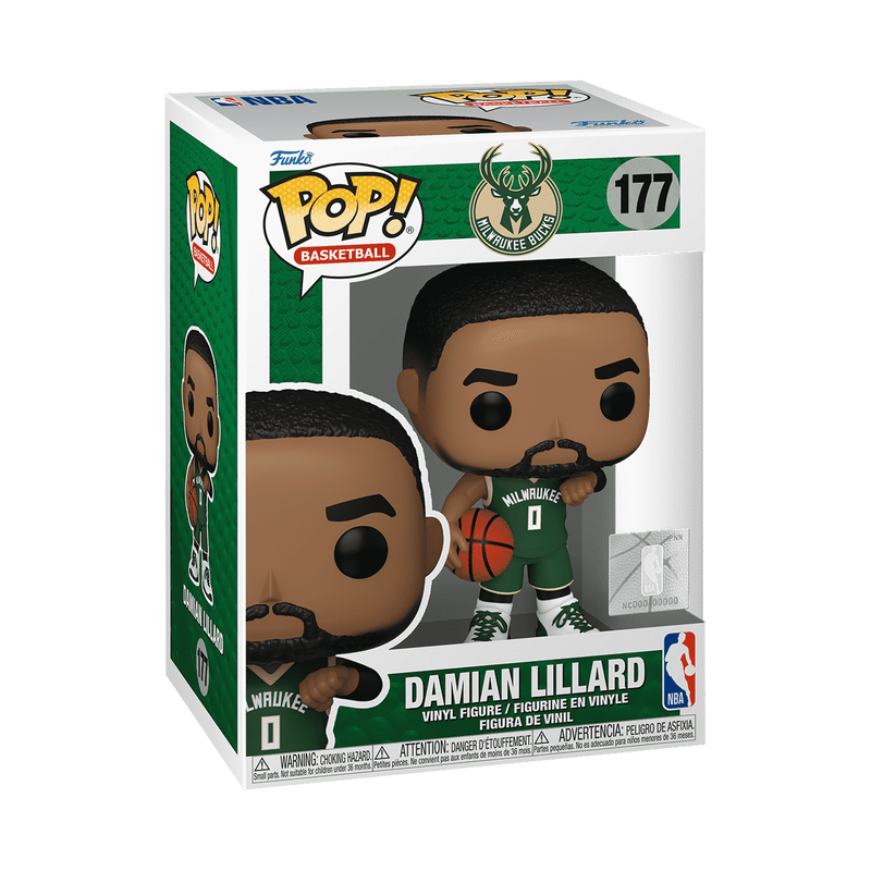 Funko POP! NBA: Milwaukee Bucks - Damian Lillard in Green Jersey Vinyl Figure 1