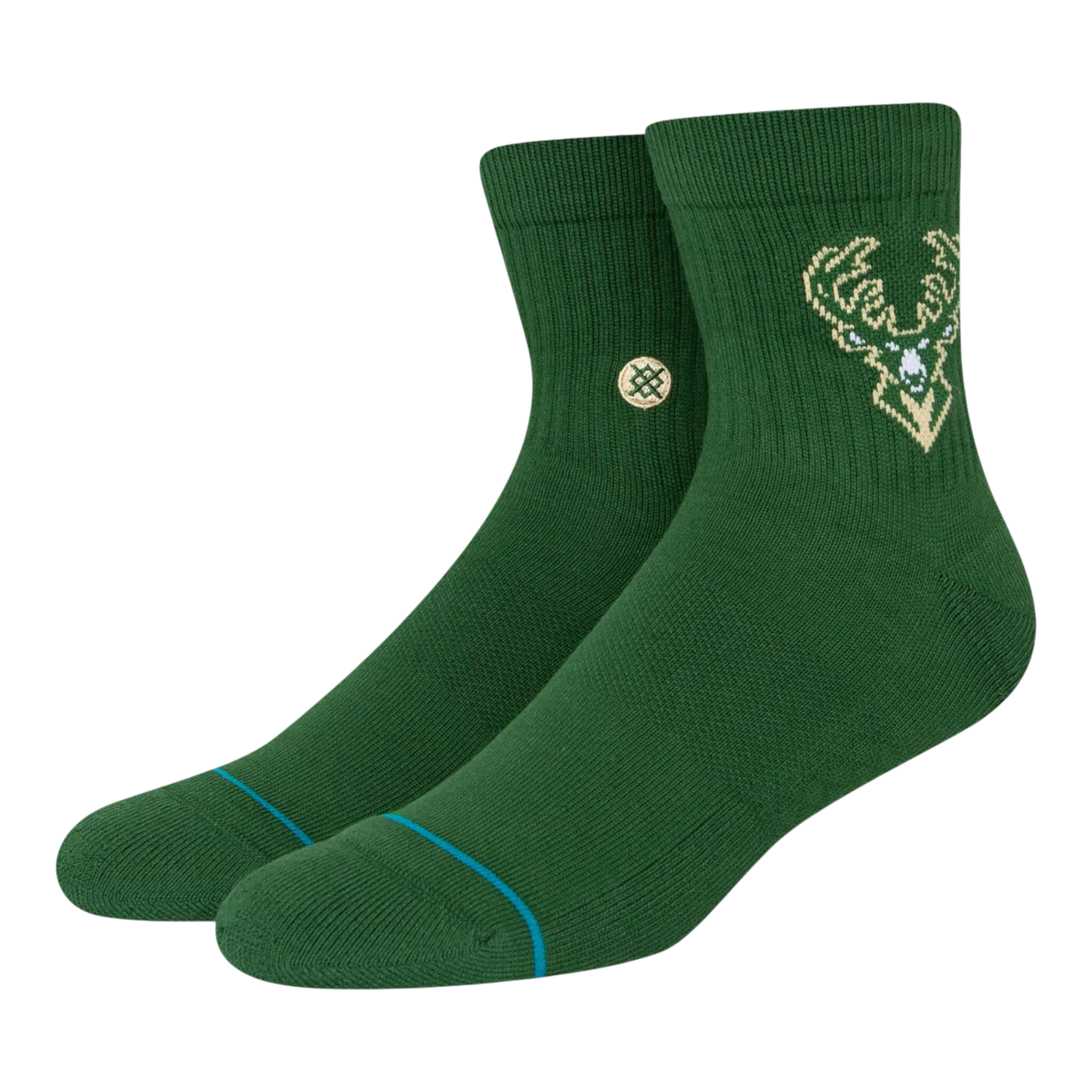 Stance Milwaukee Bucks Quarter Men Ankle Socks Dark Green 1