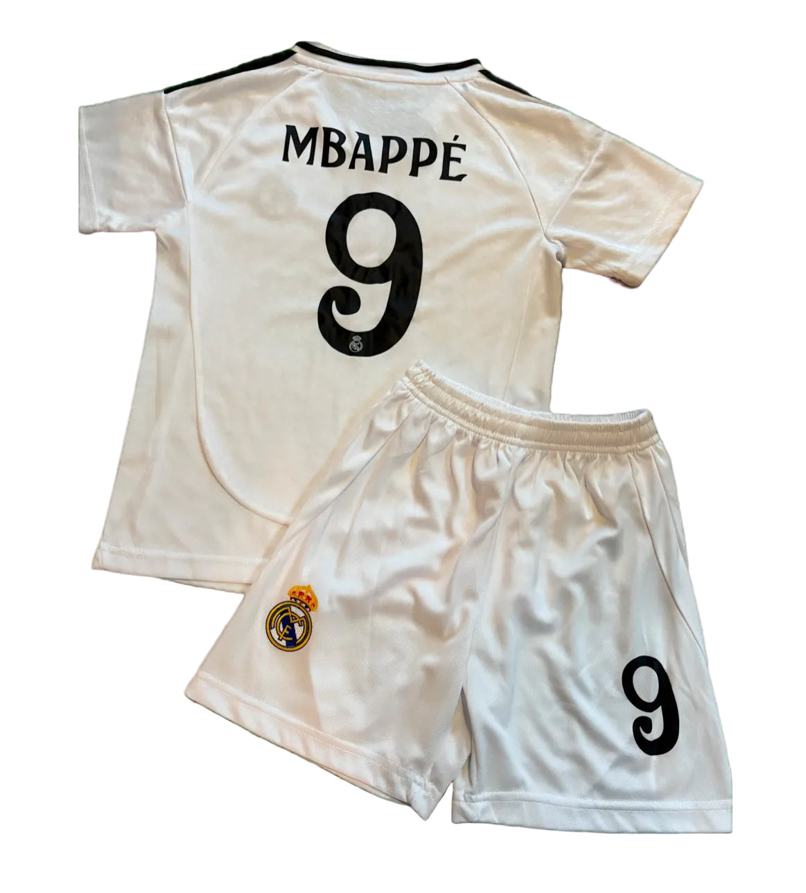 Kylian Mbappe Real Madrid White Home Jersey Toddler/Youth Soccer Jersey Kids Kit 3