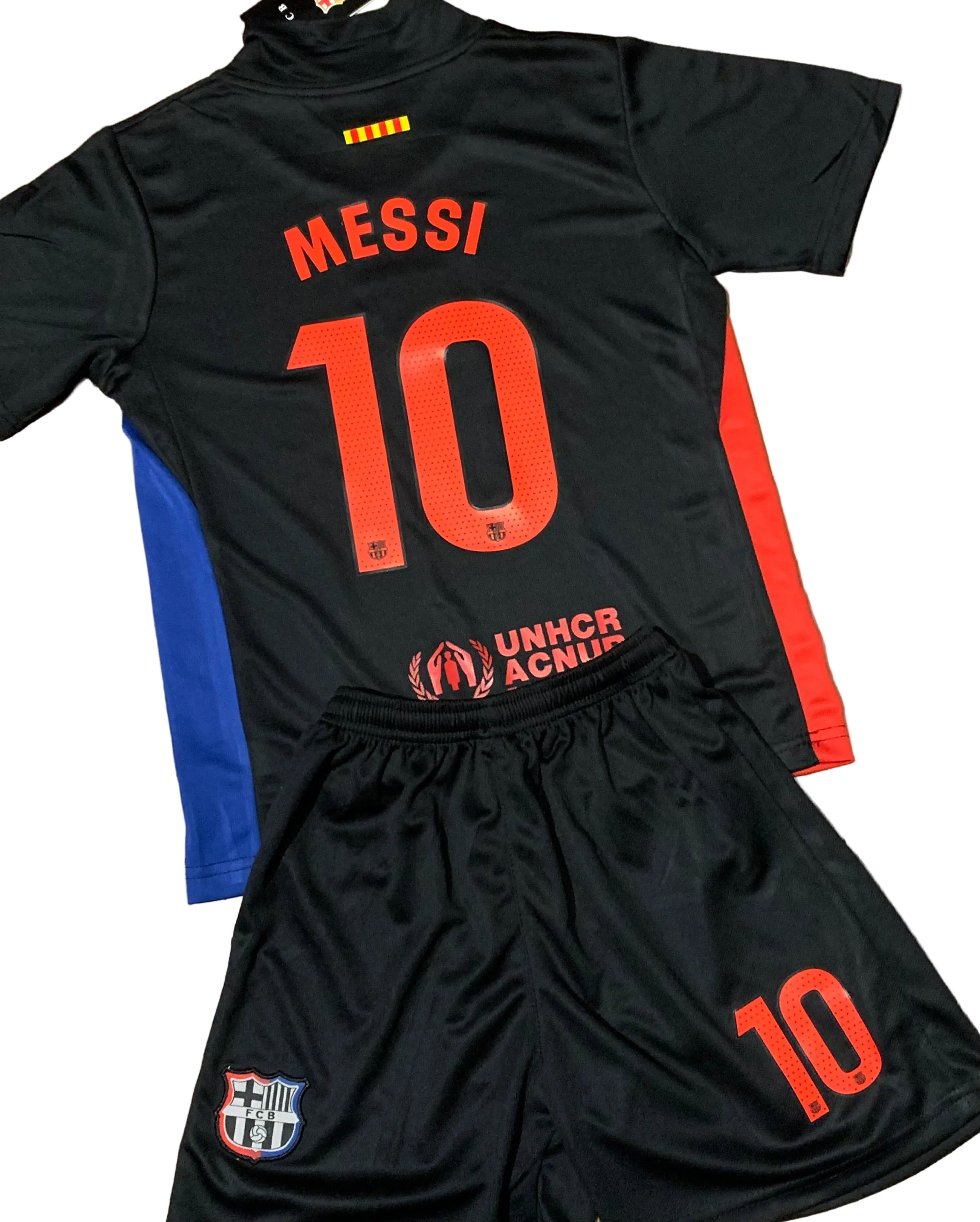 Lionel Messi Away Black Barcelona Soccer Jersey Kids Toddler & Youth Sizes 3