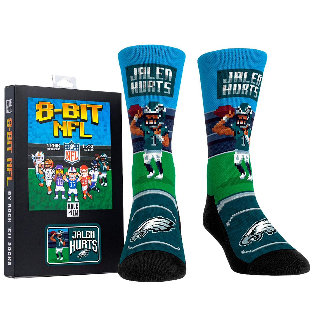 Jalen Hurts - Philadelphia Eagles  - 8-Bit (Box Set) | Rock 'Em Socks 1