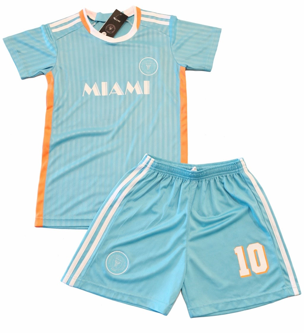 Lionel Messi Inter Miami Kids 3rd 2024/25 Soccer Jersey Kit 2