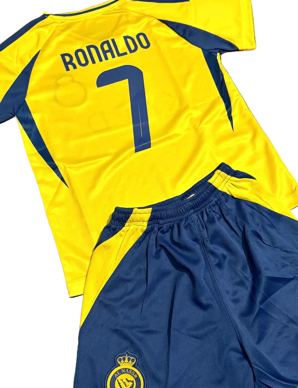 Ronaldo Yellow Al Nassr Kids Away Soccer Jersey Kit Youth Toddler Sizes 3