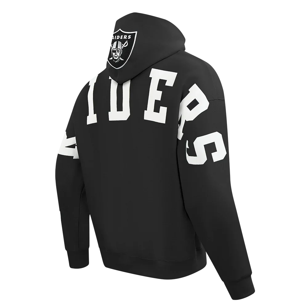 Pro Standard Las Vegas Raiders Wingspan Drop Shoulder Hoodie - Black 3