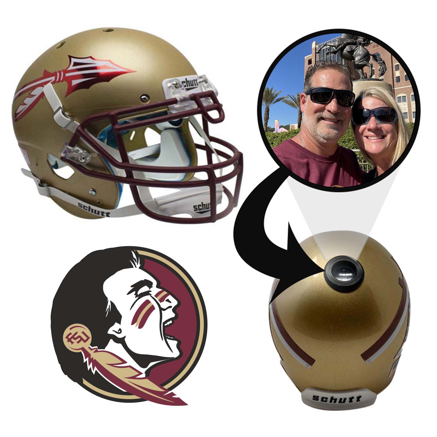 Florida State Seminoles College Football Collectible Mini Helmet - Picture Inside - FANZ Collectibles 1