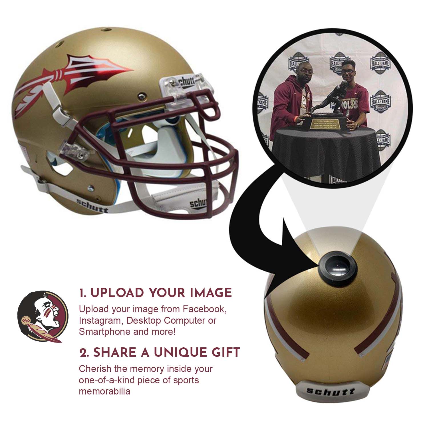 Florida State Seminoles College Football Collectible Mini Helmet - Picture Inside - FANZ Collectibles 5