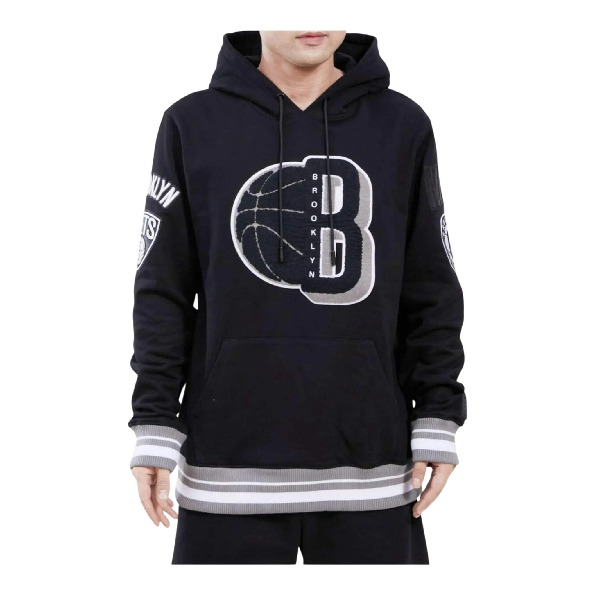 Pro Standard NBA Brooklyn Nets Mash Up Logo P/O Men Hoodie Black 1