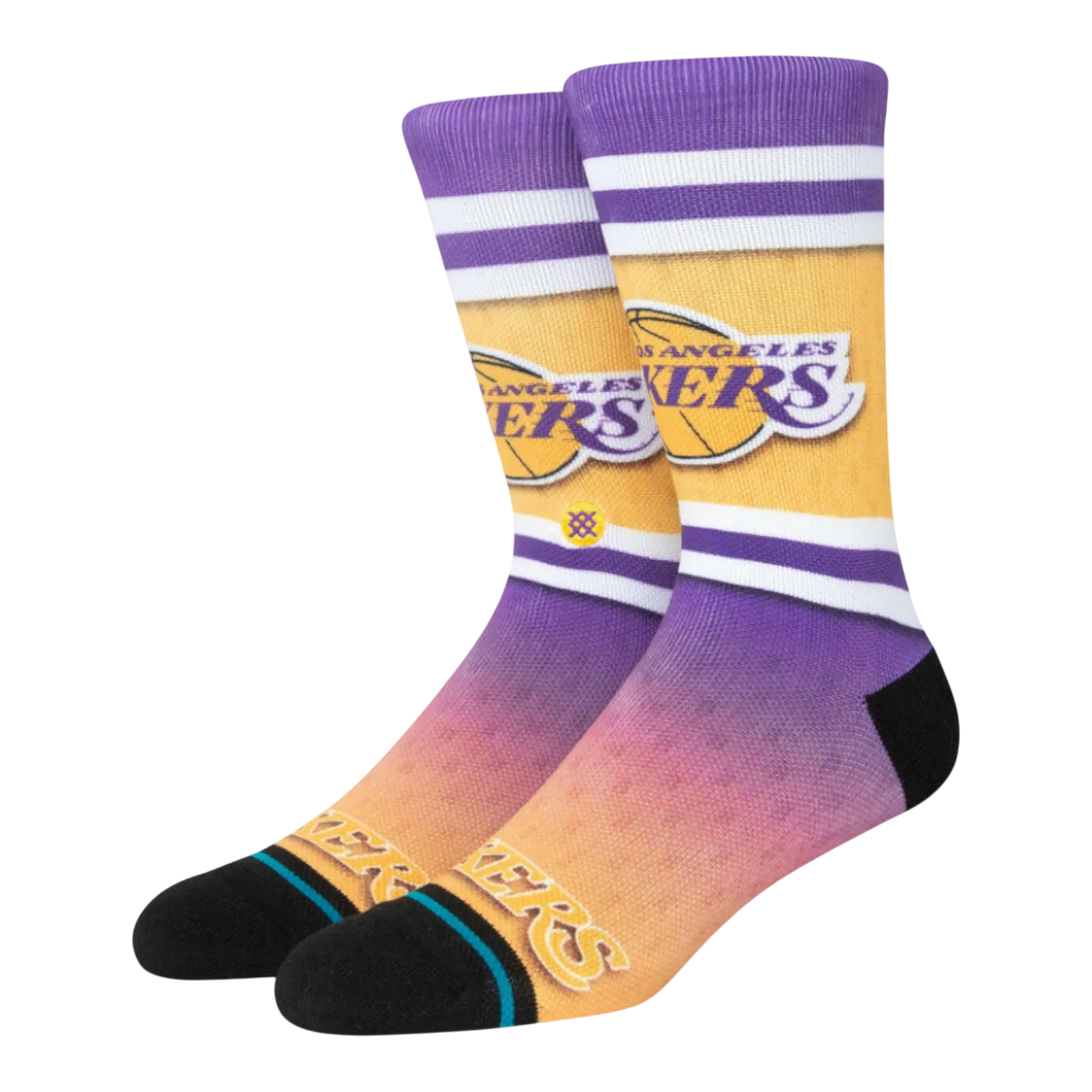 Stance x NBA Los Angeles Lakers Fader Men Crew Socks Purple 1