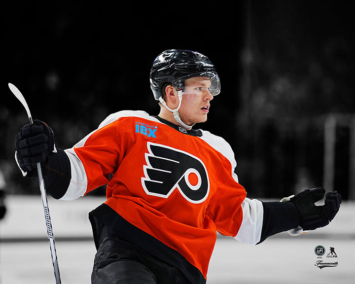 Matvei Michkov Goal Celebration Philadelphia Flyers Hockey Photo