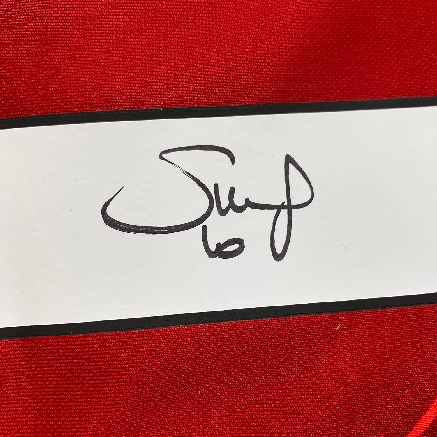 Framed Autographed/Signed Sadio Mane 35x39 Liverpool Red Soccer Jersey Beckett BAS COA