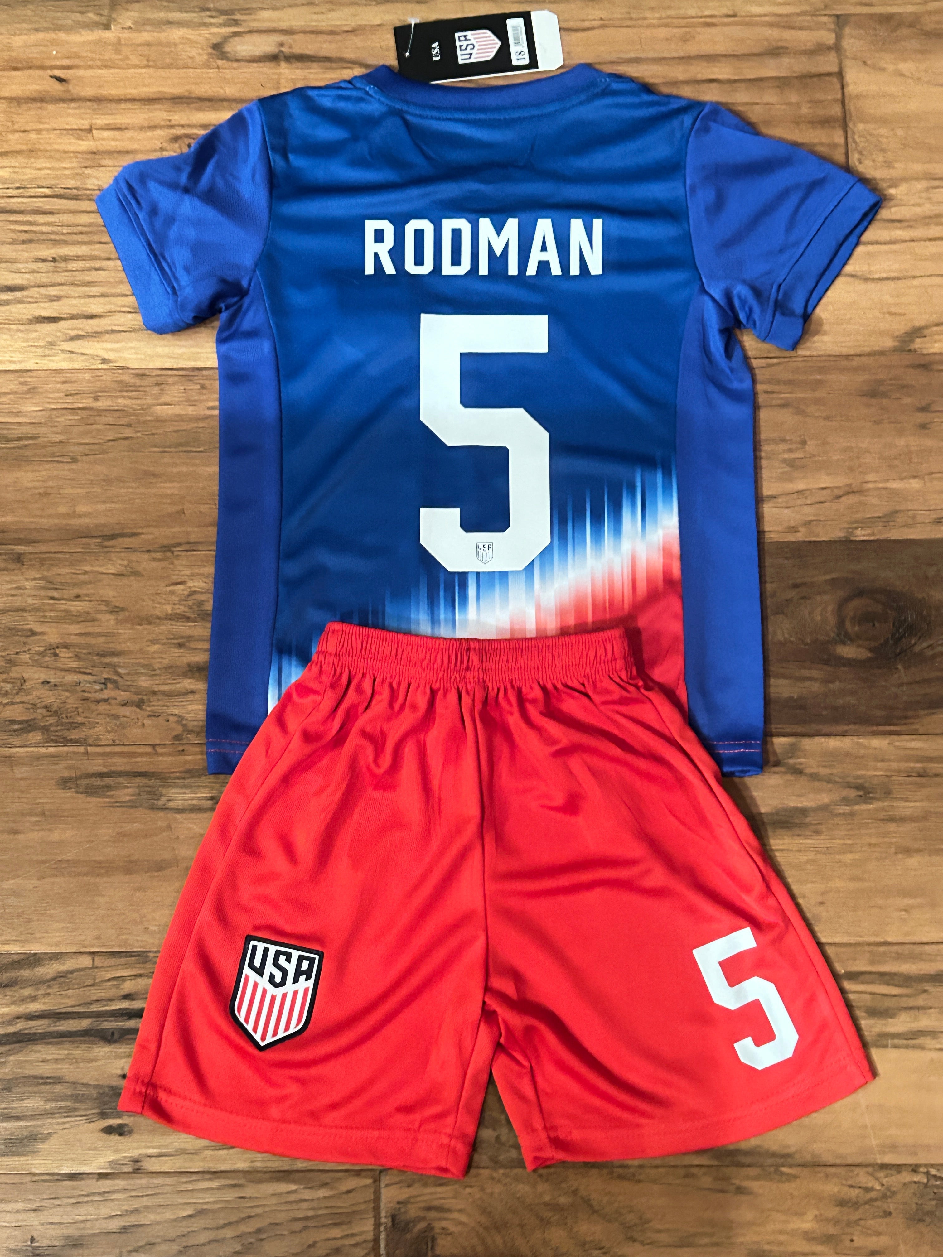 Trinity Rodman USA Kids Soccer Jersey Set - Toddler & Youth Sizing 4