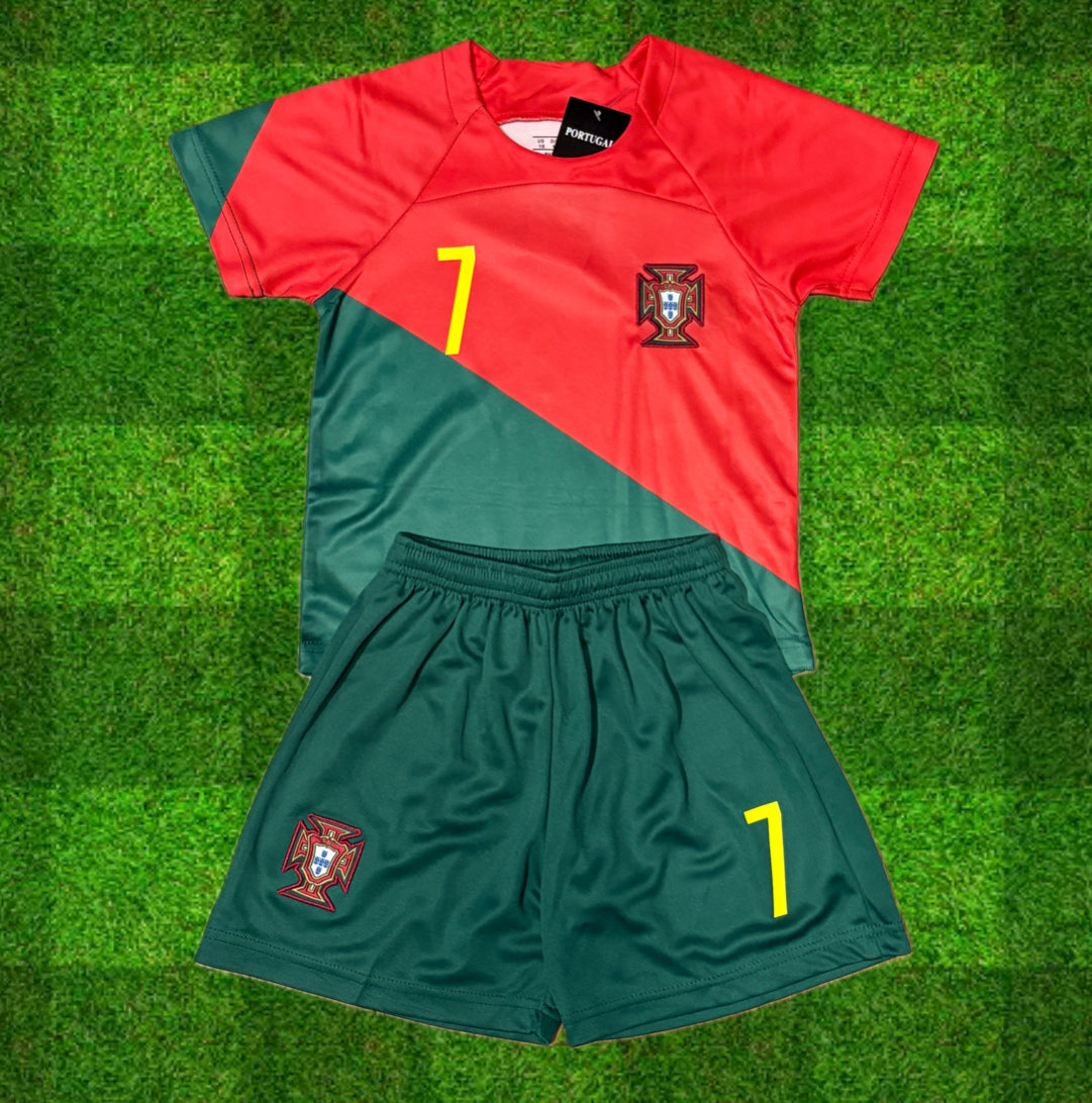 Kids Cristiano Ronaldo Portugal Soccer Jersey Home Toddler & Youth Sizes 3