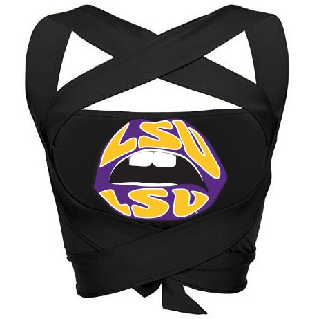 LSU Lips Black Multi Way Bandeau Top 4