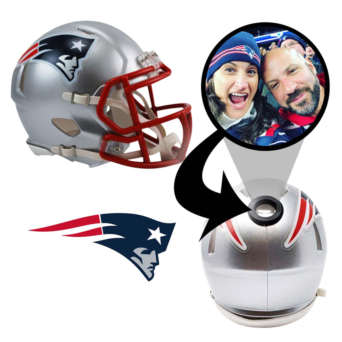New England Patriots NFL Mini Helmet - Picture Inside 1