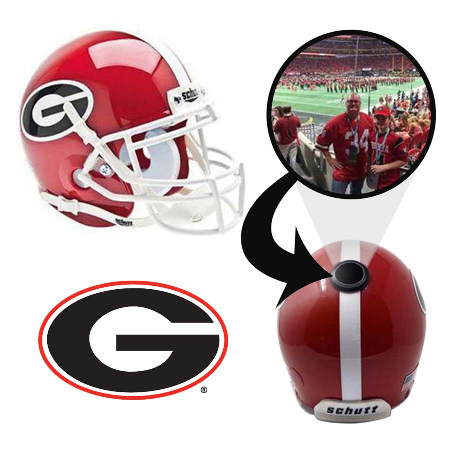 Georgia Bulldogs College Football Collectible Mini Helmet - Picture Inside 1