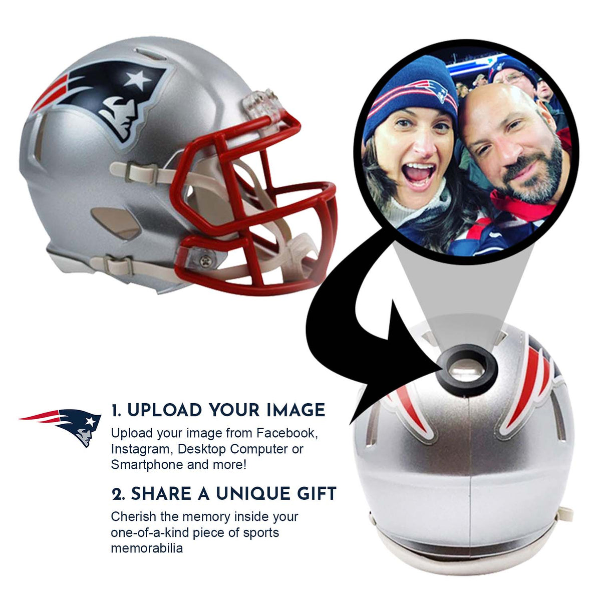 New England Patriots NFL Mini Helmet - Picture Inside 2
