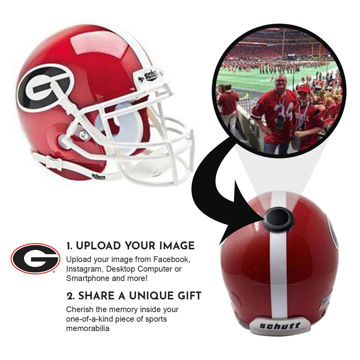 Georgia Bulldogs College Football Collectible Mini Helmet - Picture Inside 2