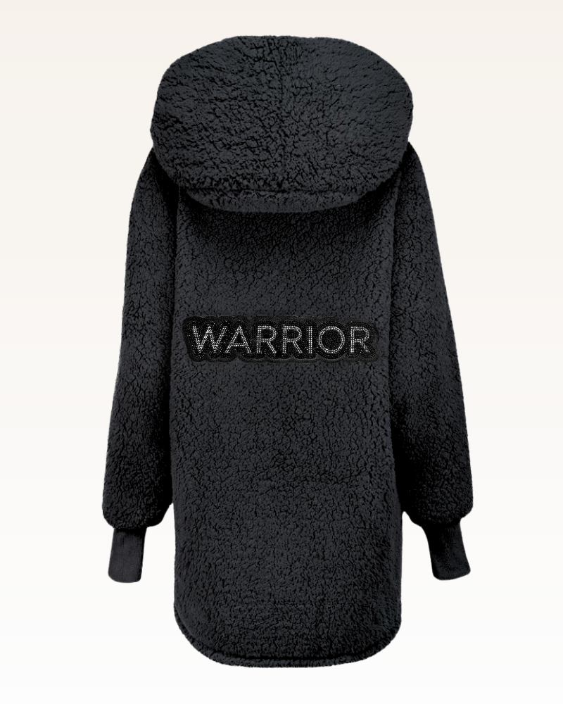 The Warrior Effect™ by Jill Martin Bedazzled Logo Sherpa Lounger Jacket 6
