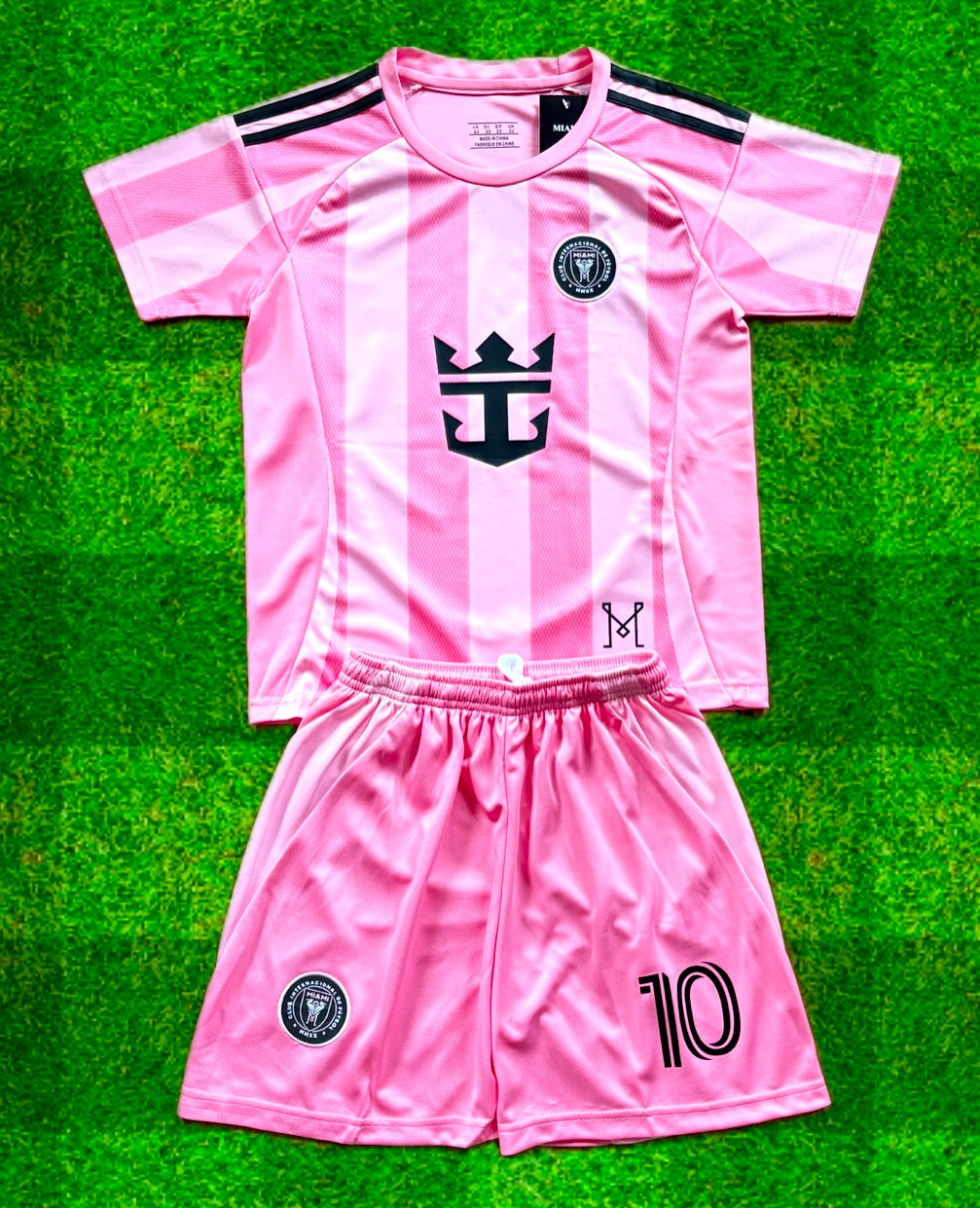 New Pink Lionel Messi Home Kids Soccer Jersey Pink Set of 2 | Toddler & Youth 8