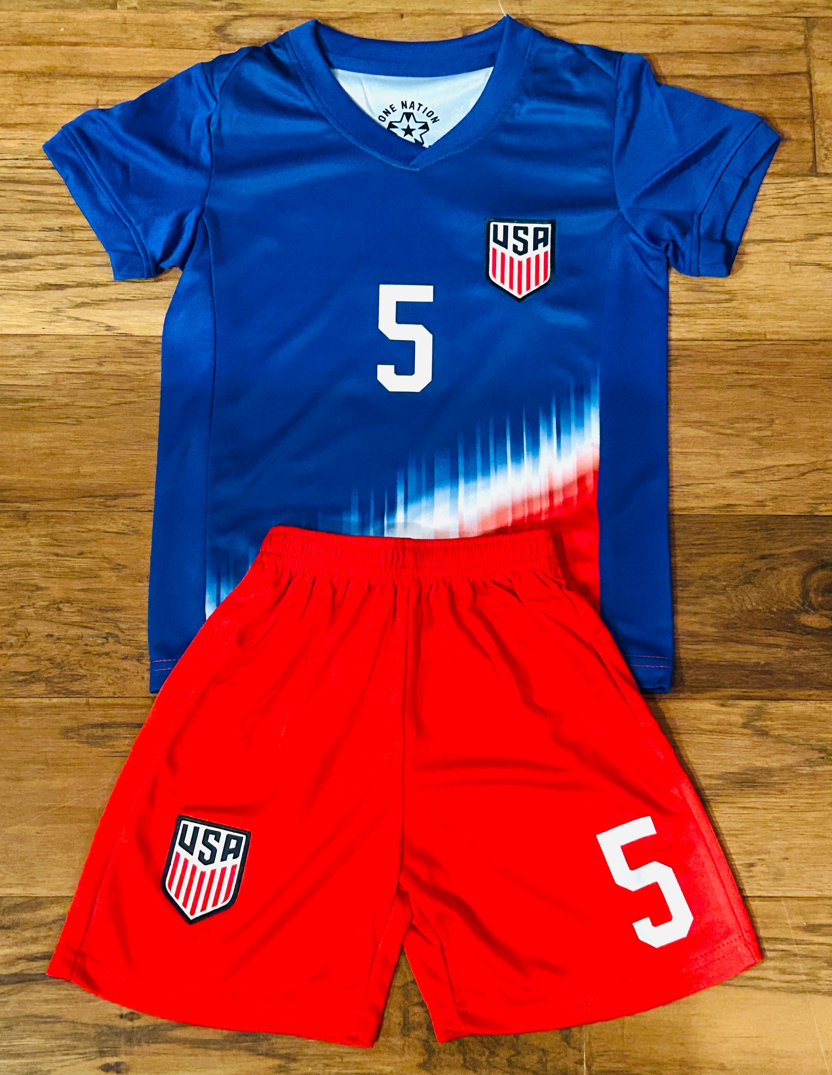 Trinity Rodman USA Kids Soccer Jersey Set - Toddler & Youth Sizing 5