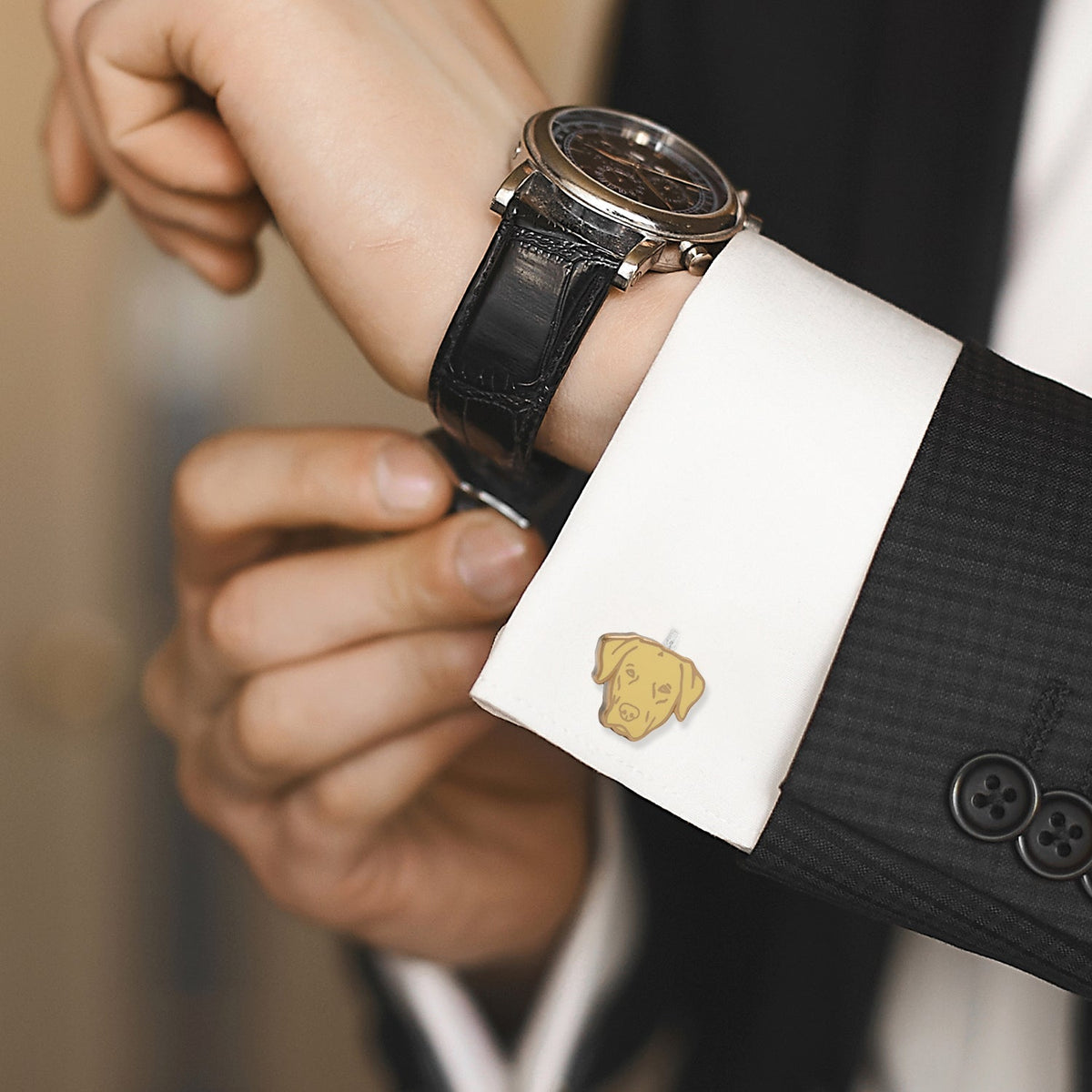 Yellow Labrador Cufflinks 2