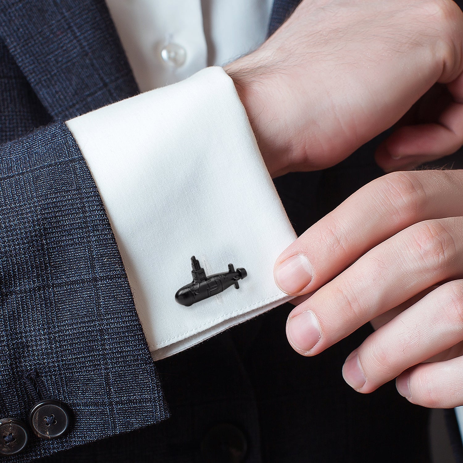 US Submarine Black 3D Cufflinks 2