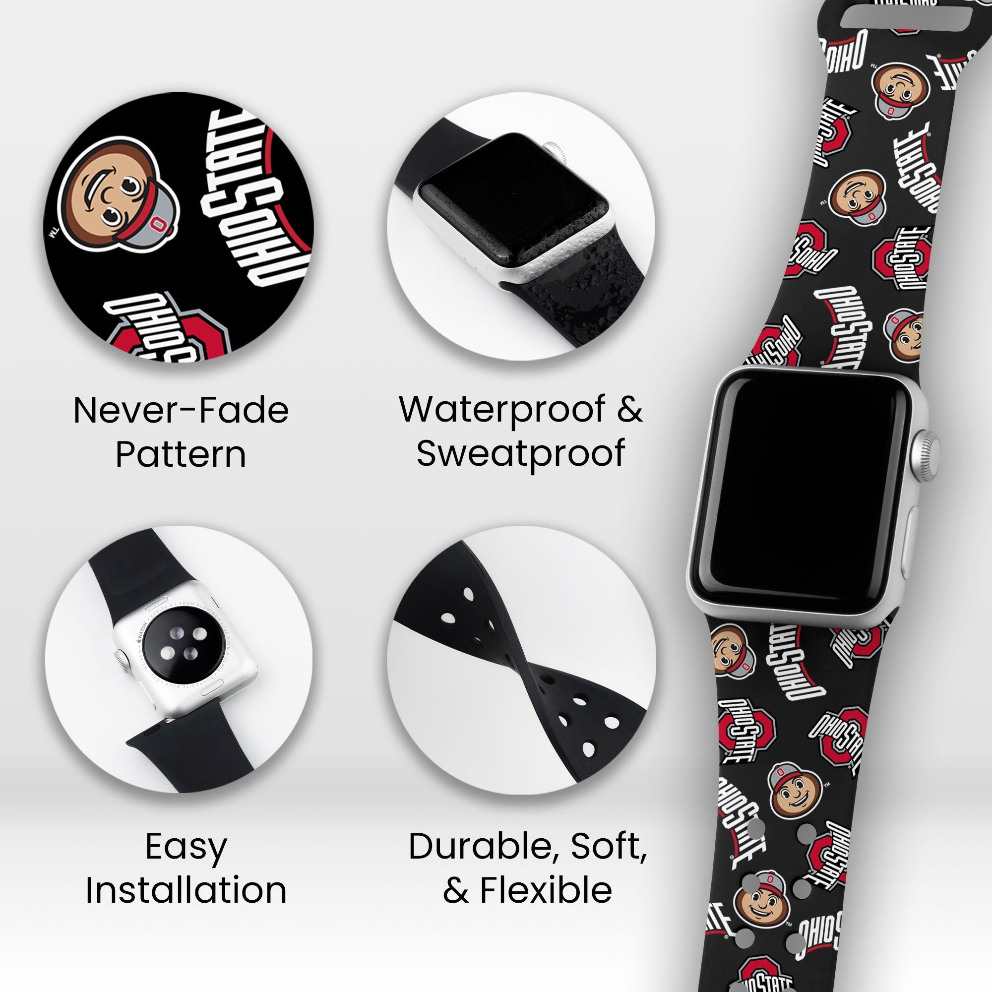 Ohio State Buckeyes HD Apple Watch Band 10