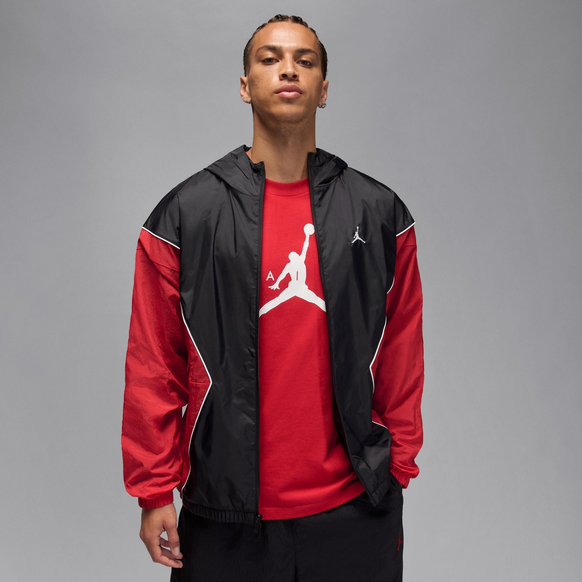 Air Jordan Mens Brooklyn Draft Jacket - Black/Red 4