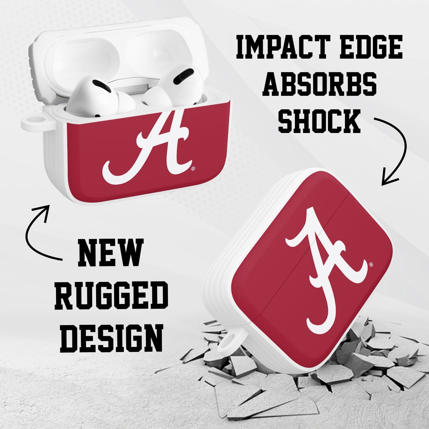 Alabama Crimson Tide HDX Apple Airpods Pro 1 & 2 Case Cover 3
