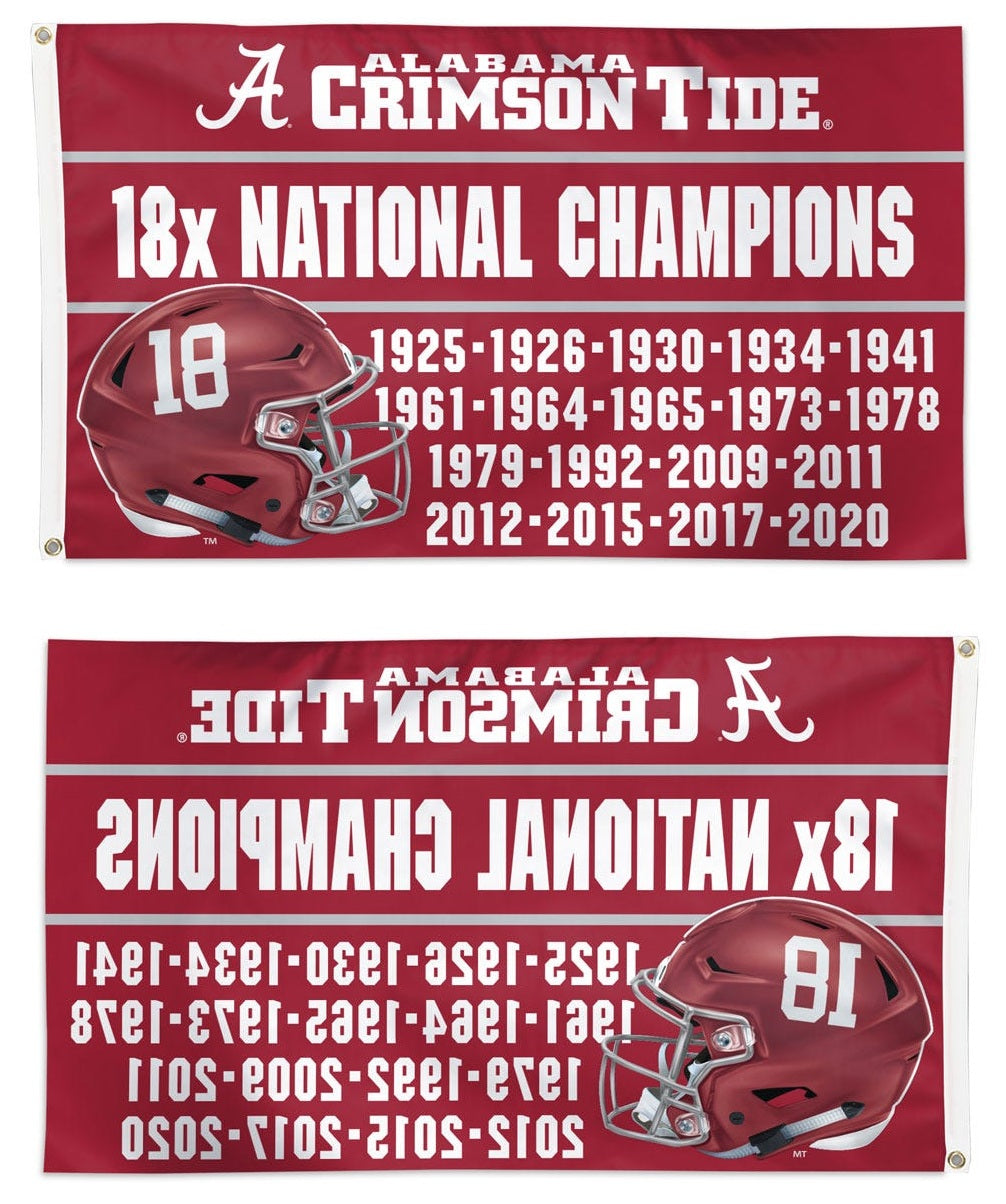 Alabama 18x National Champions 3x5 Flag