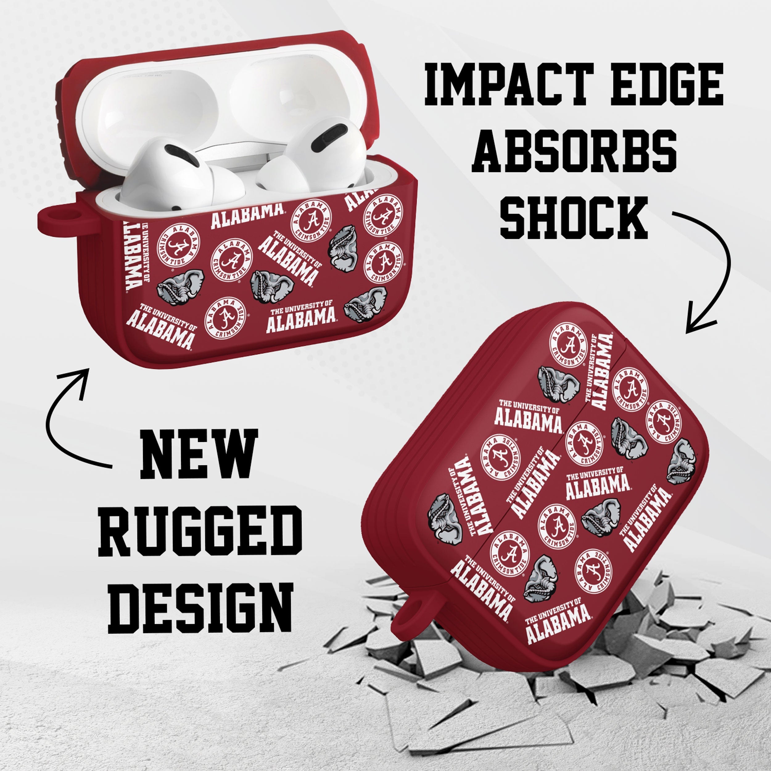 Alabama Crimson Tide HDX Apple Airpods Pro 1 & 2 Case Cover 14