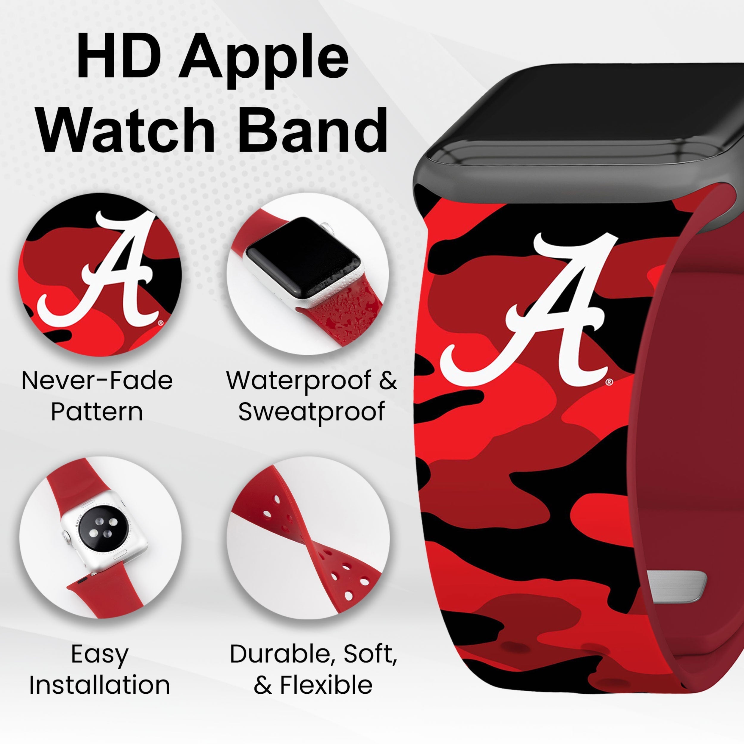Alabama Crimson Tide HD Apple Watch Band 26