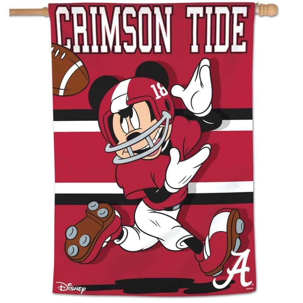 Alabama Banner Mickey Mouse Crimson Tide Football House Flag