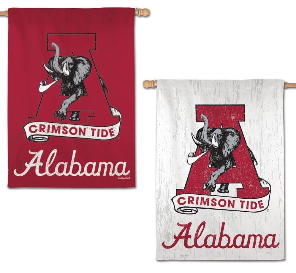 Alabama Crimson Tide Flag 2 Sided Retro Logo Banner