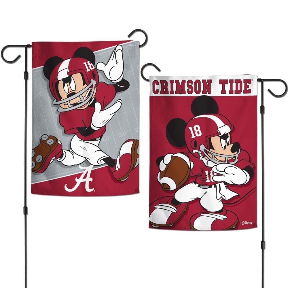 Alabama Crimson Tide Garden Flag 2 Sided Mickey Mouse