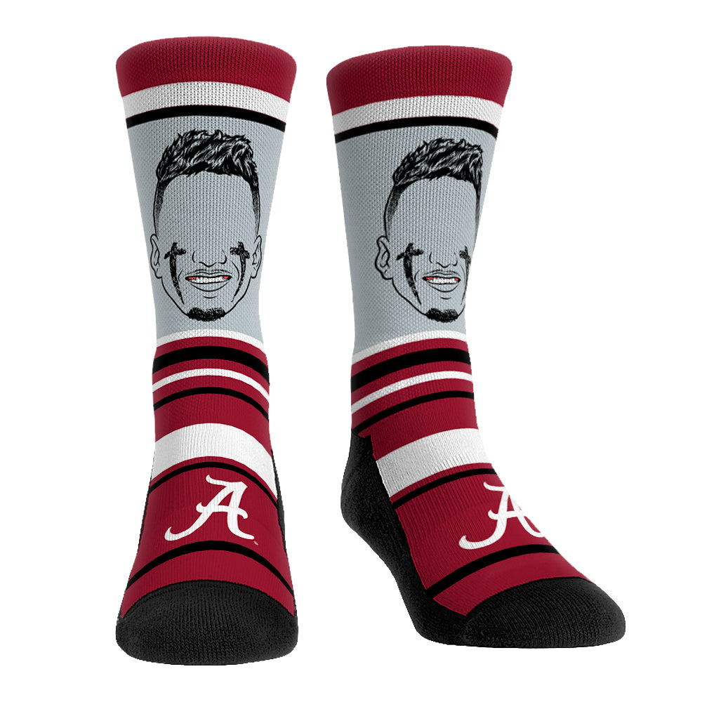 Tua Tagovailoa - Alabama Crimson Tide - Superstar Stripes | Rock 'Em Socks 1