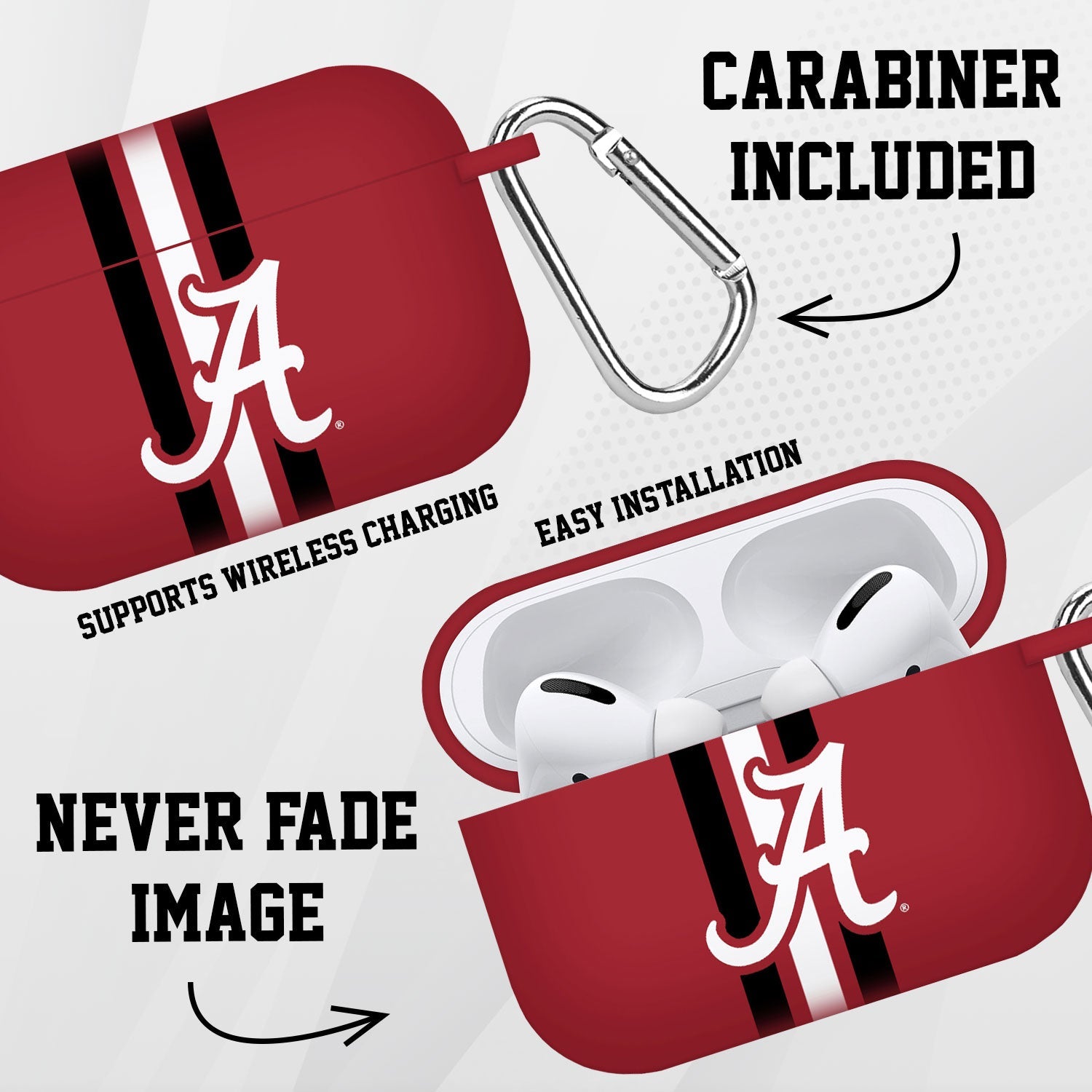 Alabama Crimson Tide HD AirPods Pro 1 & 2 Case Cover 2