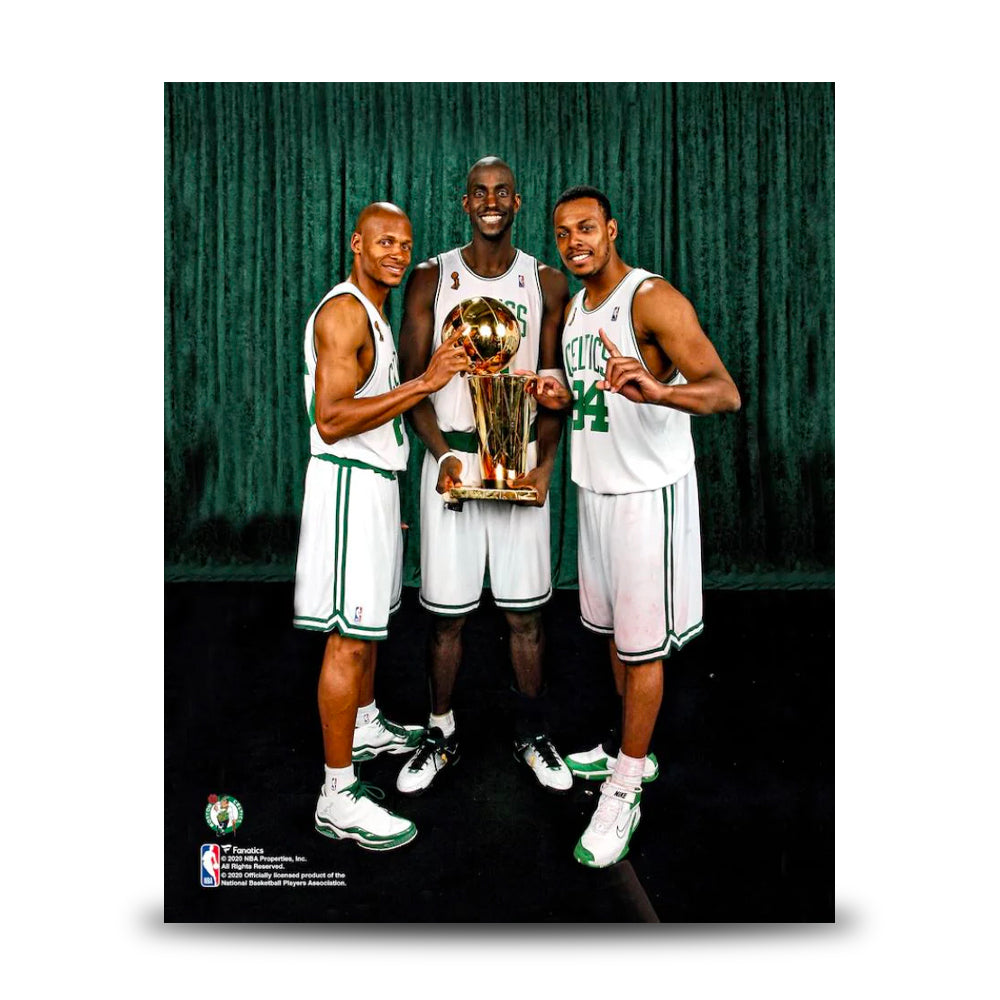Ray Allen, Kevin Garnett, & Paul Pierce 2008 NBA Champions Boston Celtics 8" x 10" Basketball Photo 1