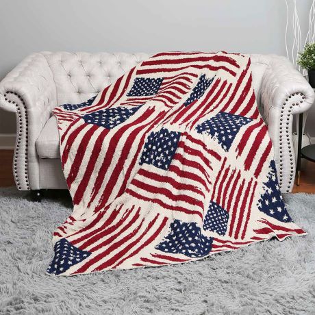 Patriotic American Flag Throw Blanket 1