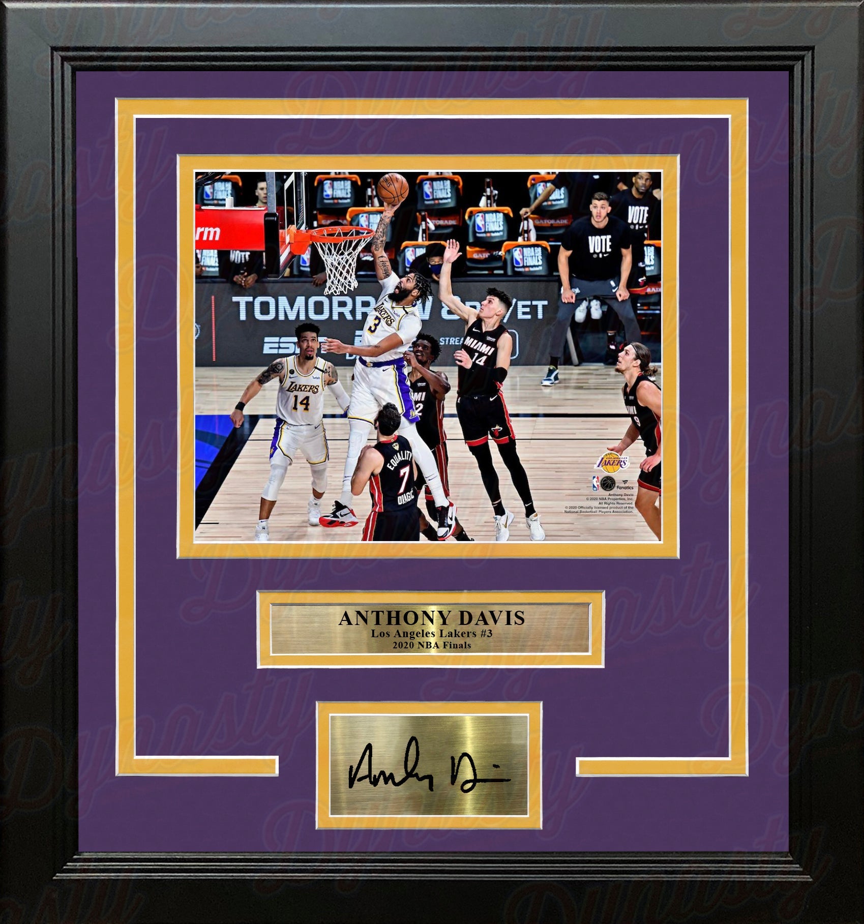 Anthony Davis 2020 NBA Finals Slam Dunk Los Angeles Lakers 8x10 Framed Photo with Engraved Autograph 1