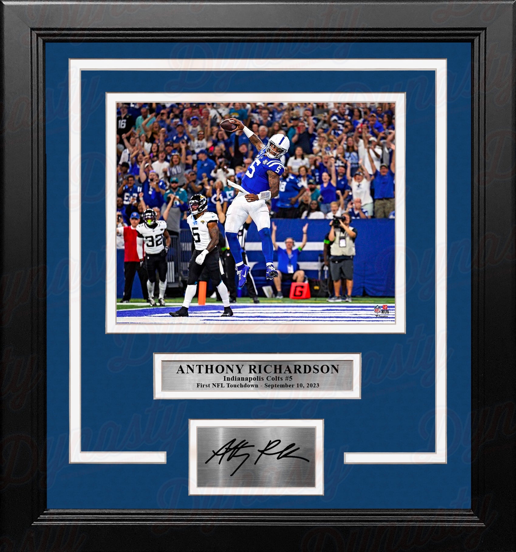 Anthony Richardson First NFL Touchdown Indianapolis Colts 8x10 Framed Photo with Engraved Autograph 1