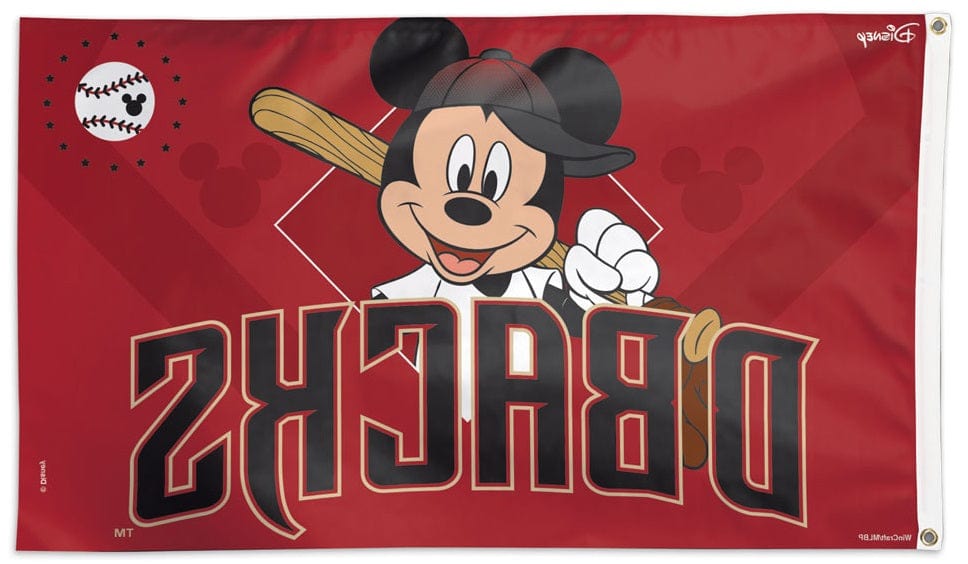 Arizona Diamondbacks Flag 3x5 Mickey Mouse Baseball